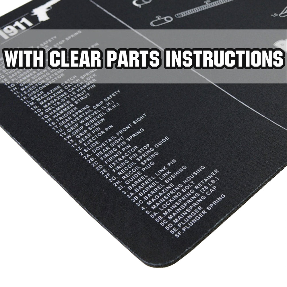 WINFREE Armorers Bench Mat Cleaning Mat with Gun Split Picture Parts Diagram & Instructions for AR-15 AK47 - Image 3