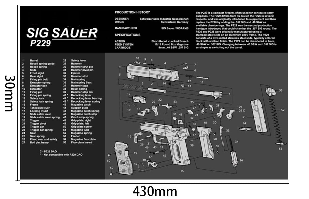 WINFREE Armorers Bench Mat Cleaning Mat with Gun Split Picture Parts Diagram & Instructions for AR-15 AK47 - Image 9