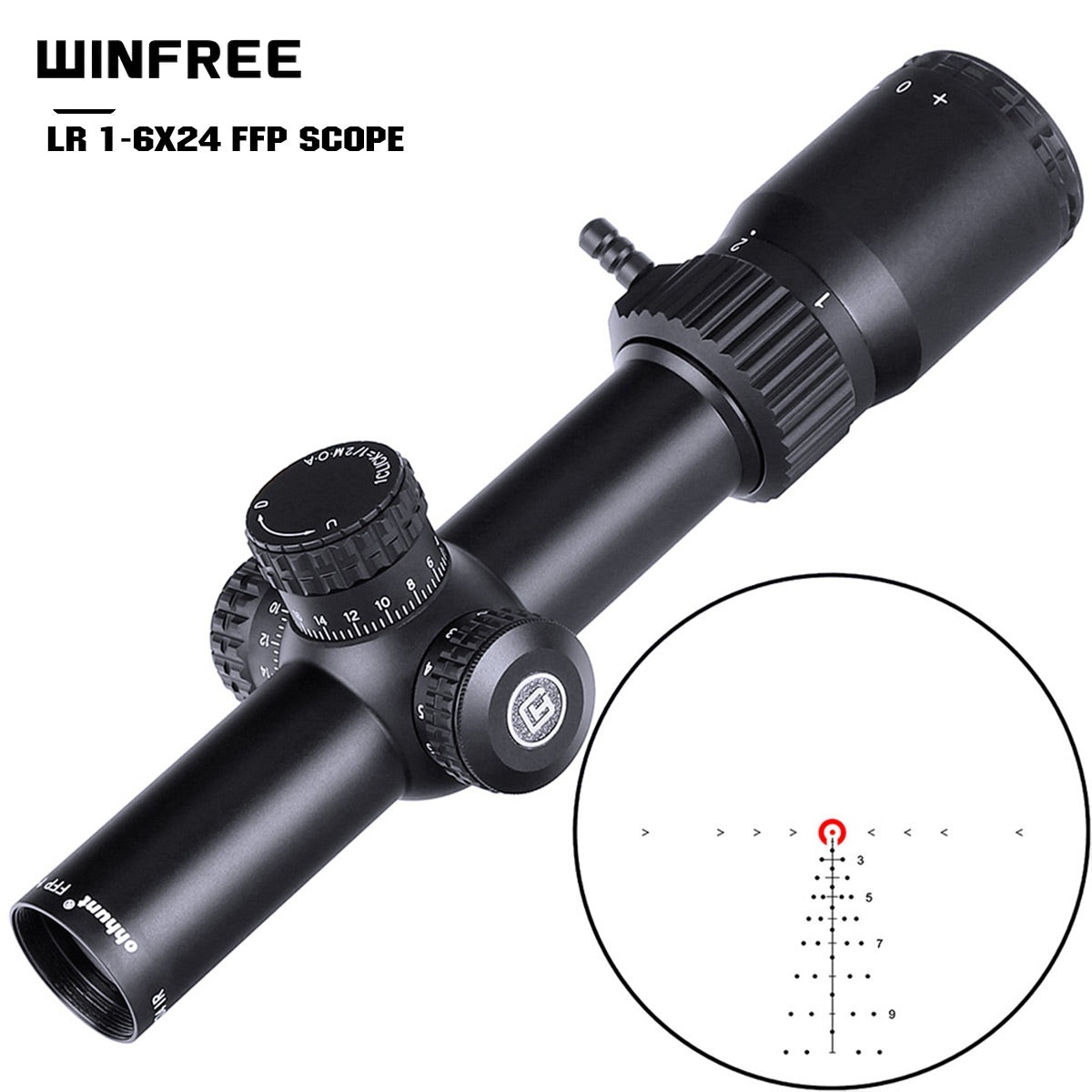 WINFREE® LR 1-6X24 FFP Compact Rifle Scopes Budget 1-6x LPVO Optics for AR15 - Image 22