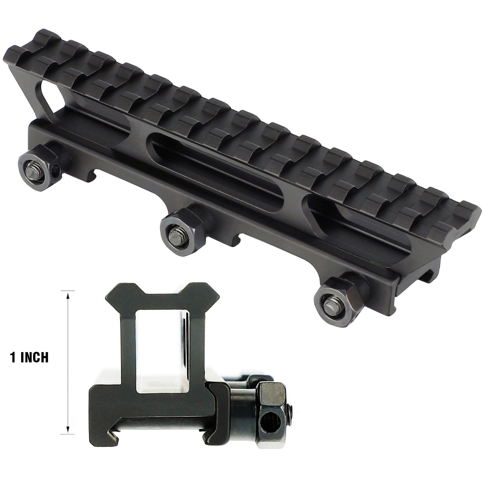 WINFREE ® High Profile 1 inch See Through Picatinny Riser Mount - 14 Slot - Image 3