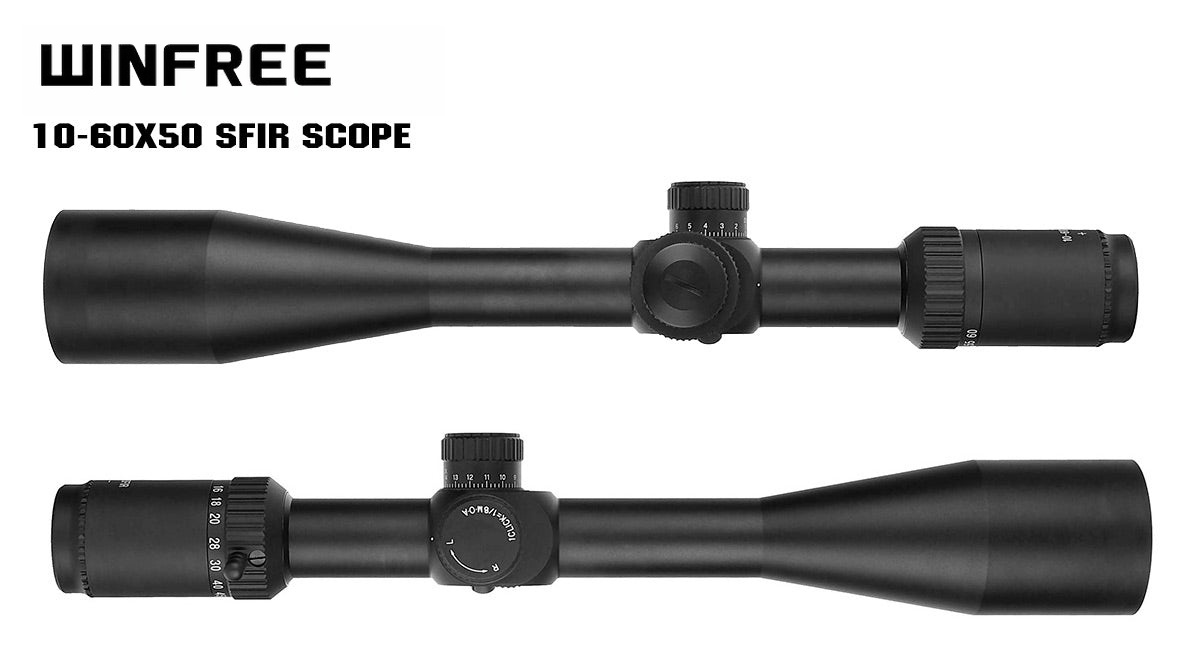 WINFREE LRS 10-60X50 SFIR Long Range Rifle Scope Side Parallax Red Illuminated - Image 7