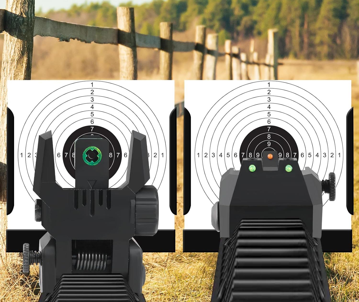WINFREE Bulk buying! Polymer AR Flip Up Sights with Red Green Fiber Optic Dots - Image 4