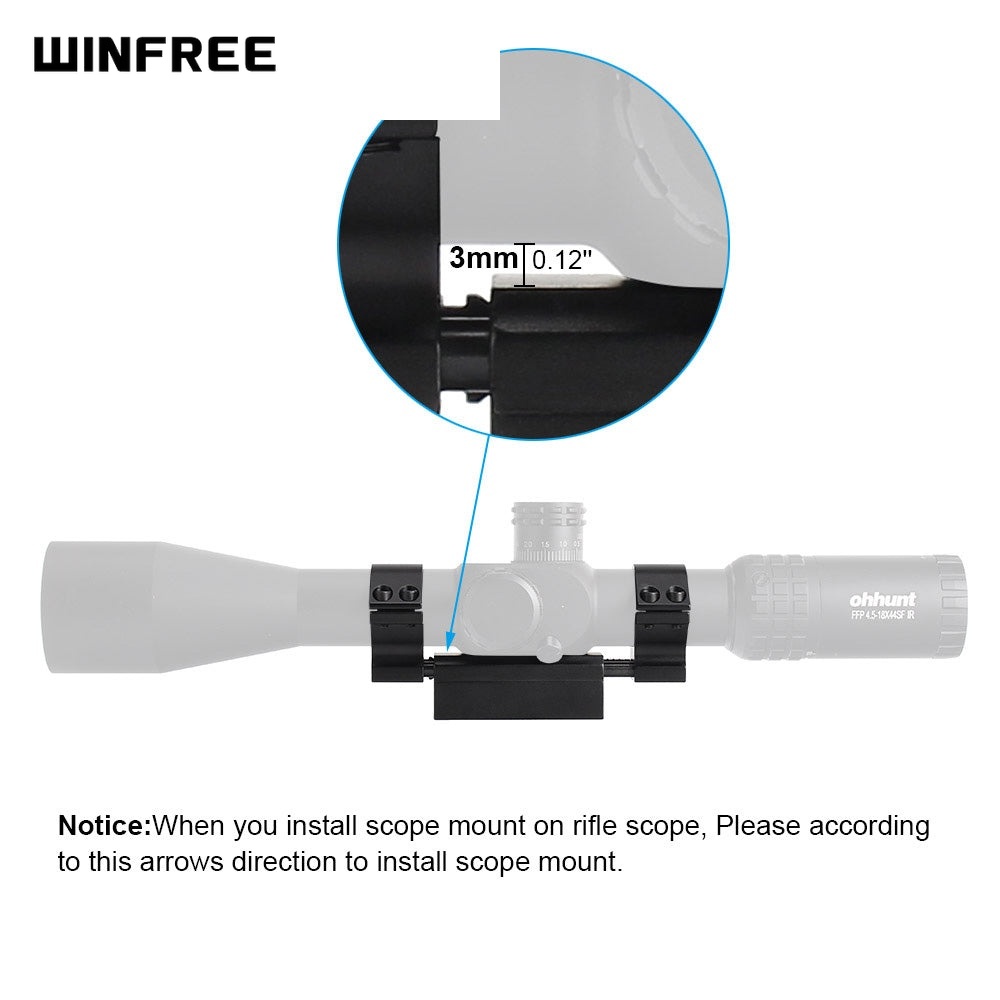 WINFREE ® Picatinny 1 inch/30mm Scope Mount Zero Recoil with Stop Pin - High Profile - Image 2