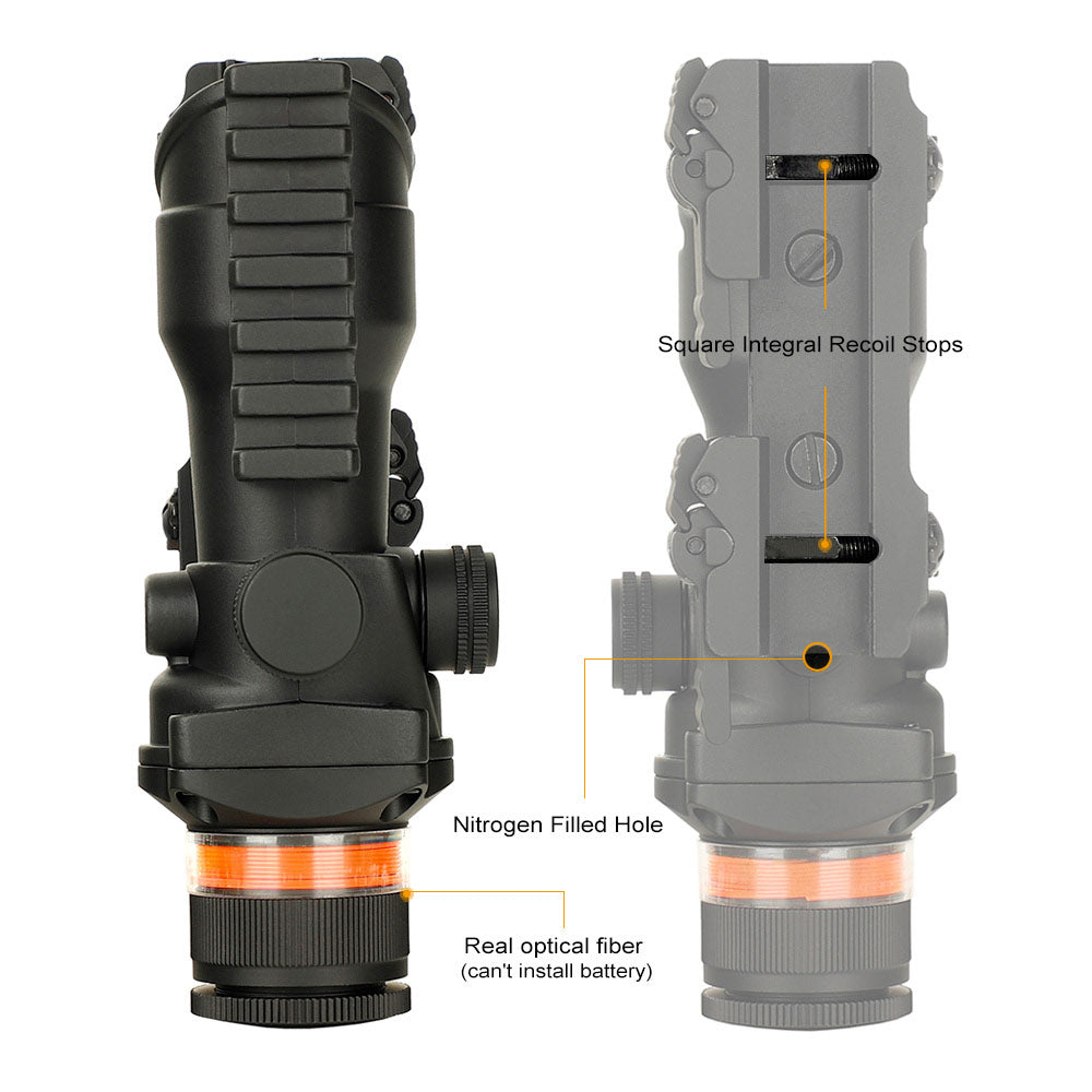 WINFREE 4X32 Rifle Scope Red Fiber Optic Illuminated Reticle With Top Rail Diopter Adjustment For Hunting - Image 4