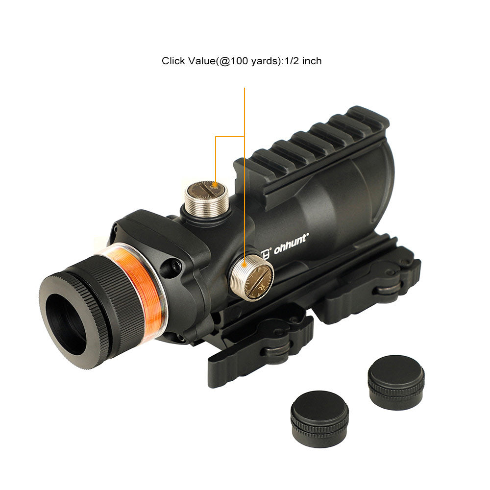 WINFREE 4X32 Rifle Scope Red Fiber Optic Illuminated Reticle With Top Rail Diopter Adjustment For Hunting - Image 5
