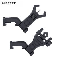 WINFREE 45 Degree Offset AR Flip Up Sights Rapid Transition Backup Front and Rear Sight for Picatinny Mount