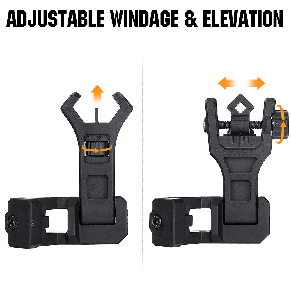 WINFREE 45 Degree Offset AR Flip Up Sights Rapid Transition Backup Front and Rear Sight for Picatinny Mount - Image 2