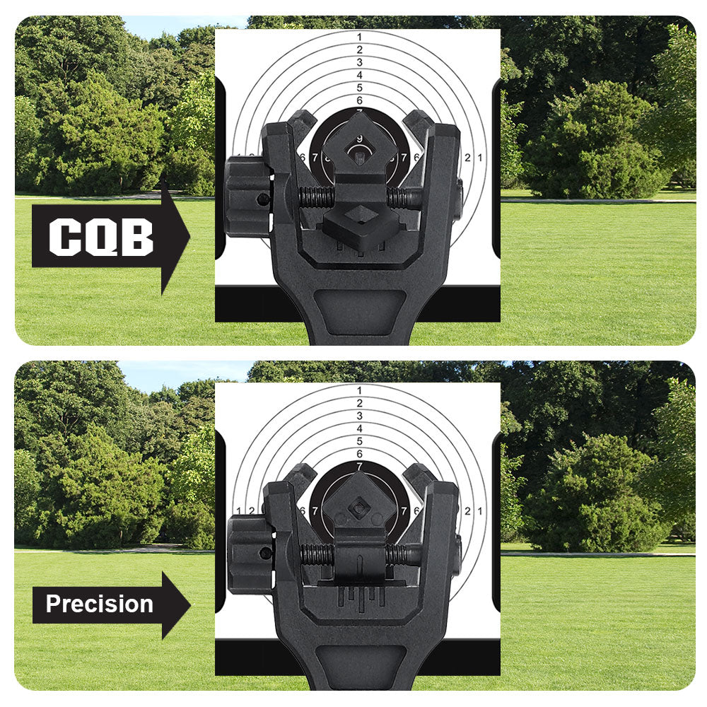 WINFREE 45 Degree Offset AR Flip Up Sights Rapid Transition Backup Front and Rear Sight for Picatinny Mount - Image 4