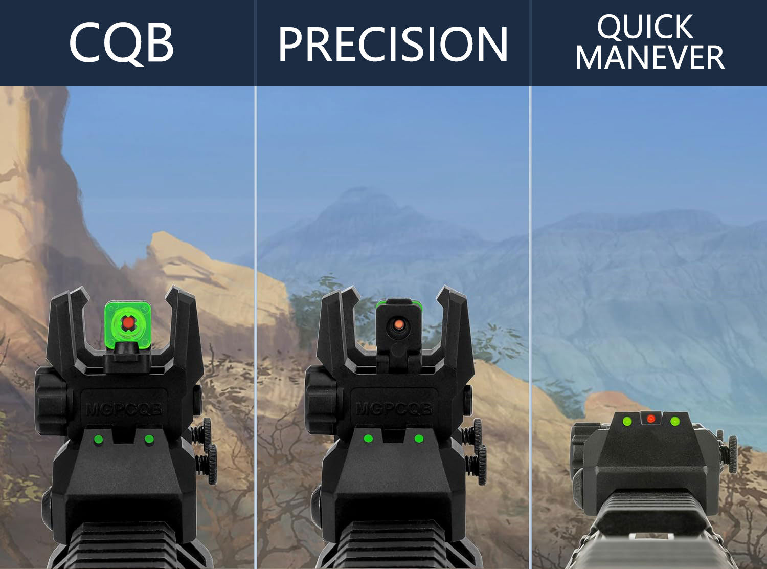 WINFREE® Polymer AR15 Flip up Sights - 5 Pairs - Image 3