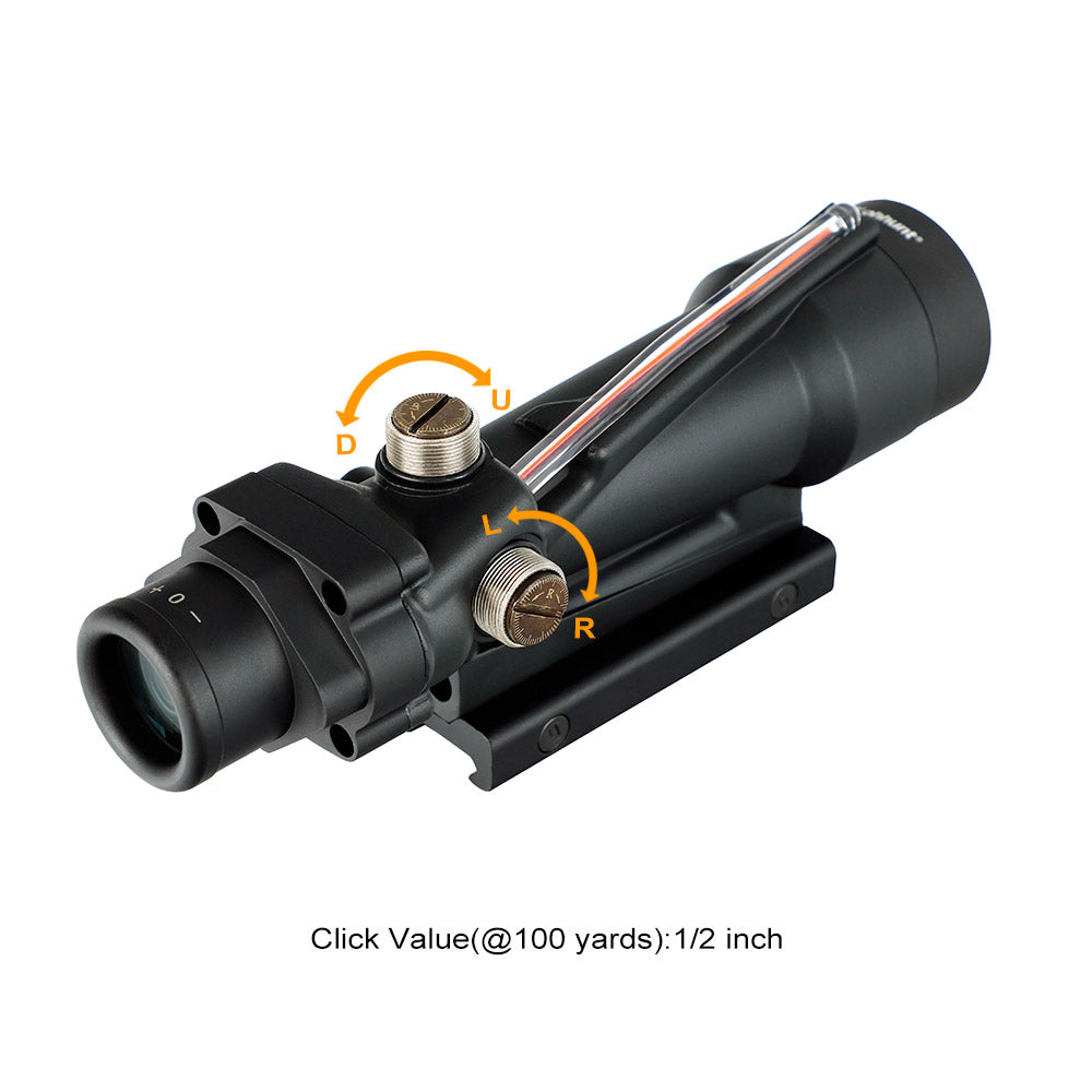 WINFREE 3.5X35 Rifle Scope Red/Green Fiber Optic Illuminated Reticle with Sunshades Diopter Adjustment - Image 5