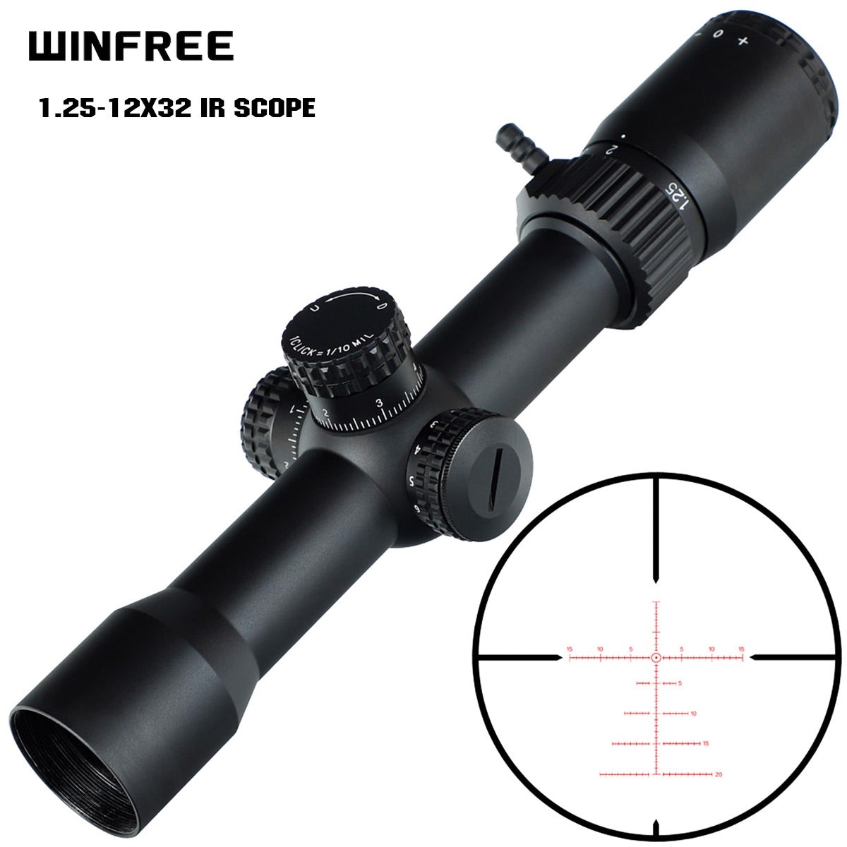 WINFREE® LR 1-6X24 FFP Compact Rifle Scopes Budget 1-6x LPVO Optics for AR15