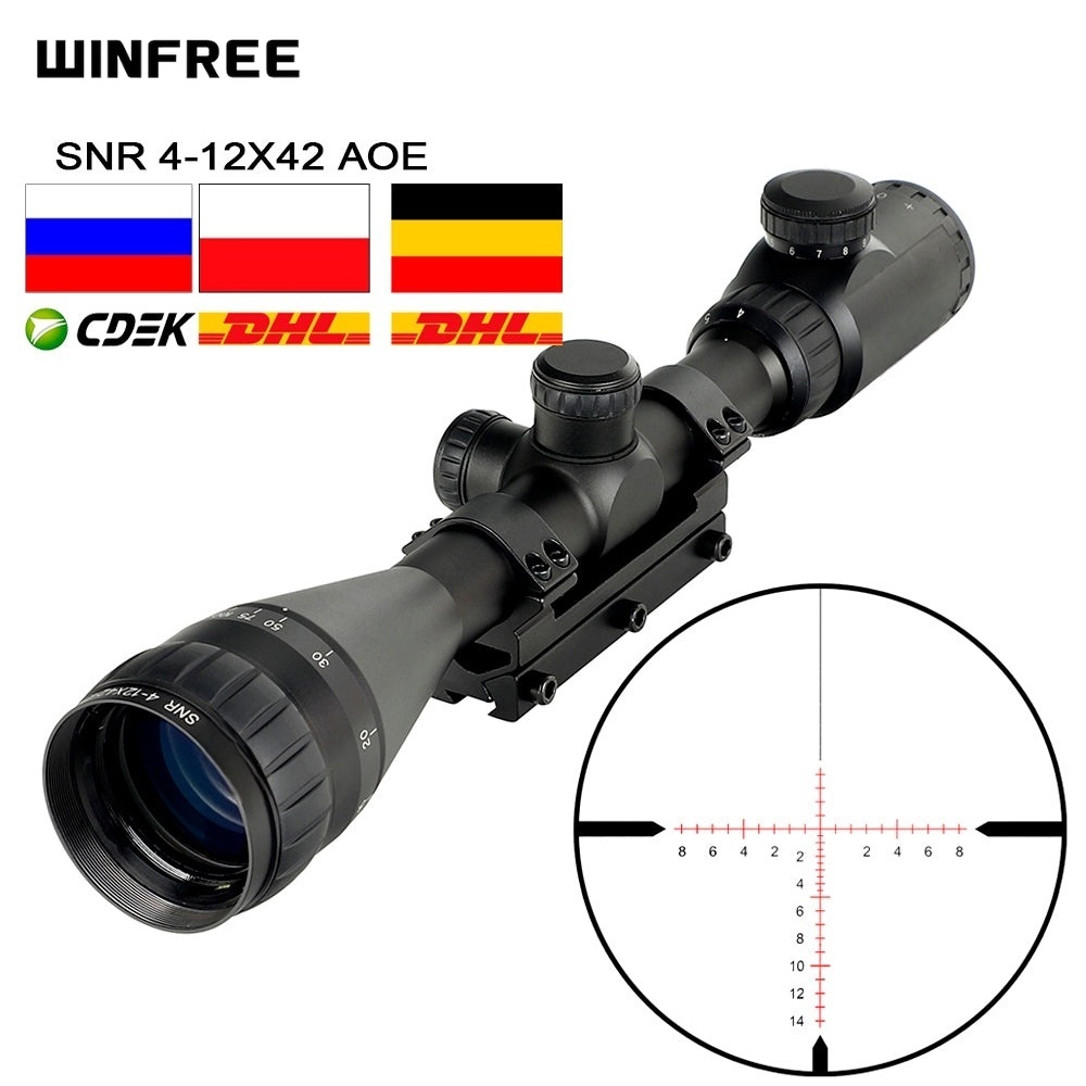 WINFREE® 4.5-14x50 AOE Hunting Rifle Scope Red Special Cross Glass Etched Reticle