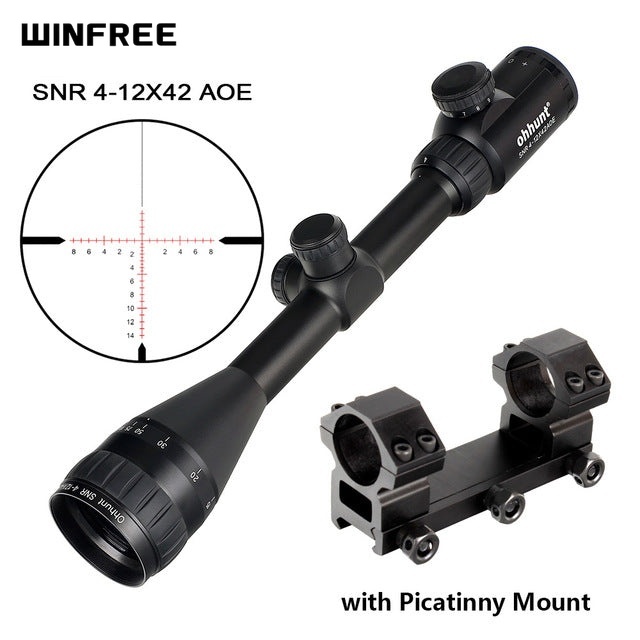 WINFREE® 4.5-14x50 AOE Hunting Rifle Scope Red Special Cross Glass Etched Reticle - Image 2