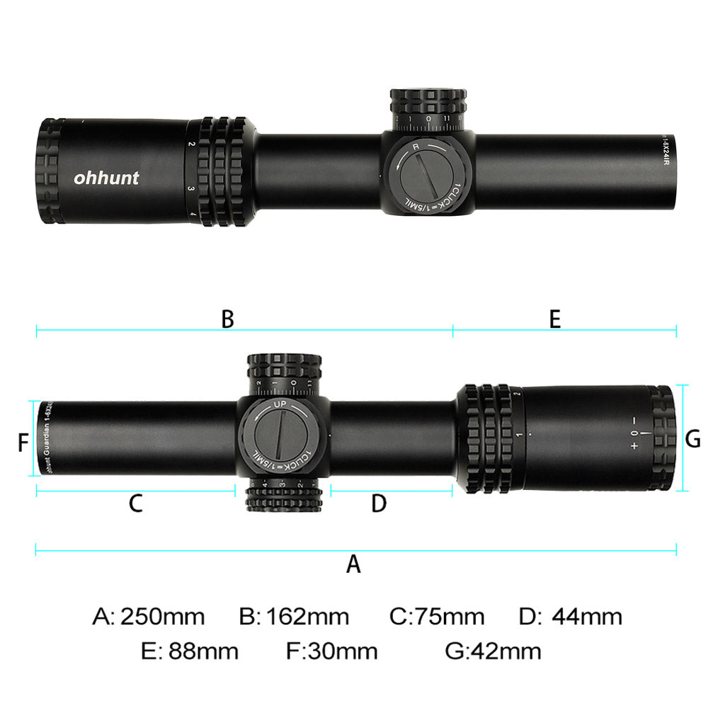 WINFREE® GD 1-6X24 Compact Rifle Scopes Budget 1-6x LPVO Optics - Image 14