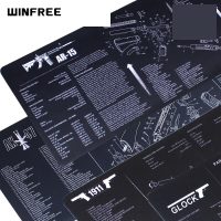 WINFREE Armorers Bench Mat Cleaning Mat with Gun Split Picture Parts Diagram & Instructions for AR-15 AK47