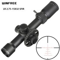 WINFREE LR 2.75-15X32 SFIR Tactical Rifle Scope with Red Illumination Side Parallax Glass Etched Reticle Turret Lock Reset