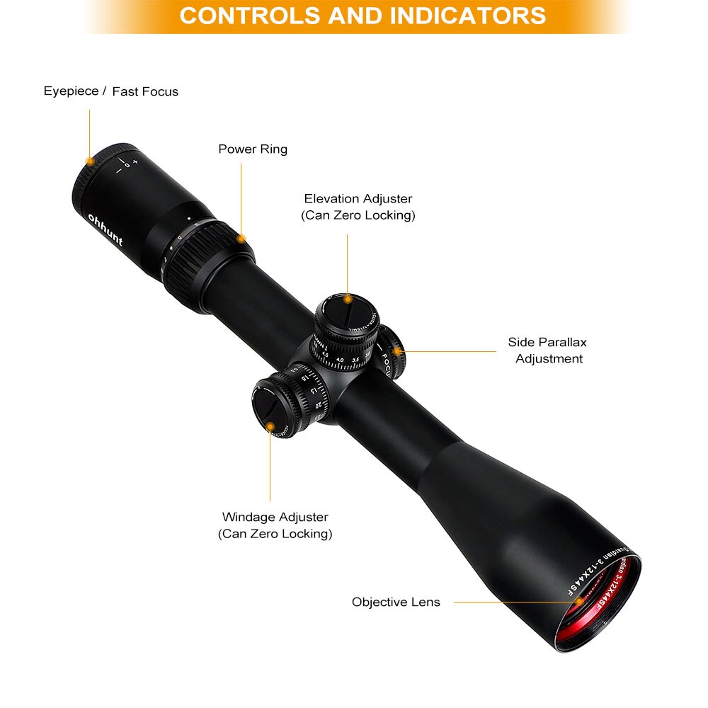 WINFREE Tactical Guardian 4.5x24 Hunting Rifle Scope 1/2 Half Mil Dot Reticle 30mm Tube Optics Sight Turrets Reset Rifle Scope - Image 5
