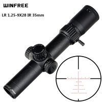 WINFREE LR 1.25-9X28 Compact Rifle Scopes 35mm Tube Glass Etched Reticle Red Illuminated Turrets Lock Reset