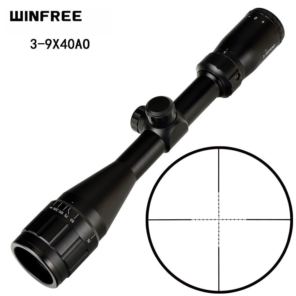 WINFREE 3-9x40 AO Hunting Rifle Scope Mil Dot Reticle