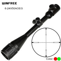 WINFREE AOEG 6-24X50 Rifle Scope with Red/Green Illuminated Reticle