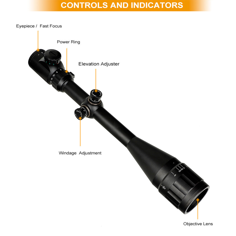 WINFREE AOEG 6-24X50 Rifle Scope with Red/Green Illuminated Reticle - Image 3