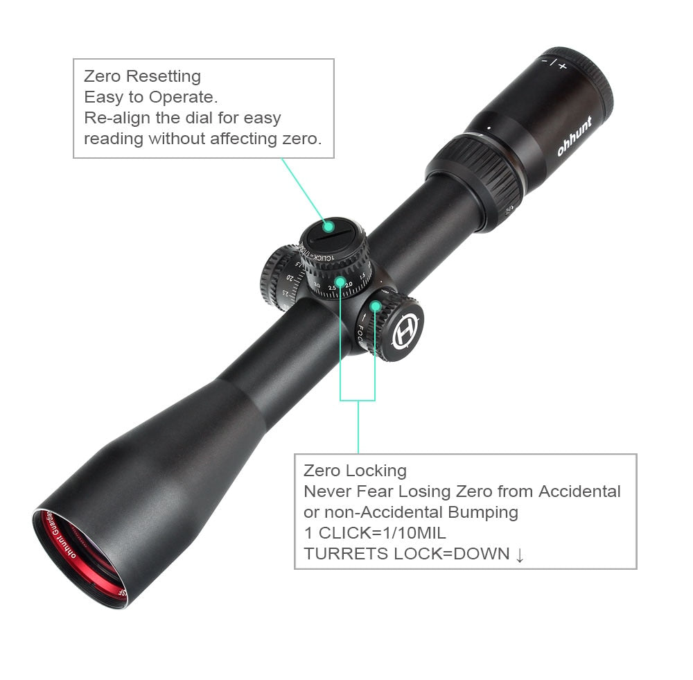 WINFREE Guardian 4-16X44 SF Hunting Rifle Scope 1/2 Half Mil Dot Reticle Side Parallax Turrets Lock Reset - Image 2