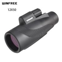 WINFREE 12x50 Monocular Telescope Waterproof Fogproof Wide-angle Bright For Camping Hiking Travel Concert
