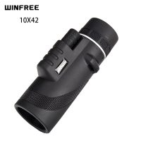 WINFREE 10X42 Monocular Telescope Wide-angle Powerful Bright Hand Focus