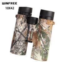 WINFREE B2 10X42 Camouflage Binoculars Waterproof Fogproof Telescope Wide-angle Bright Optics Camping Hiking Binocular