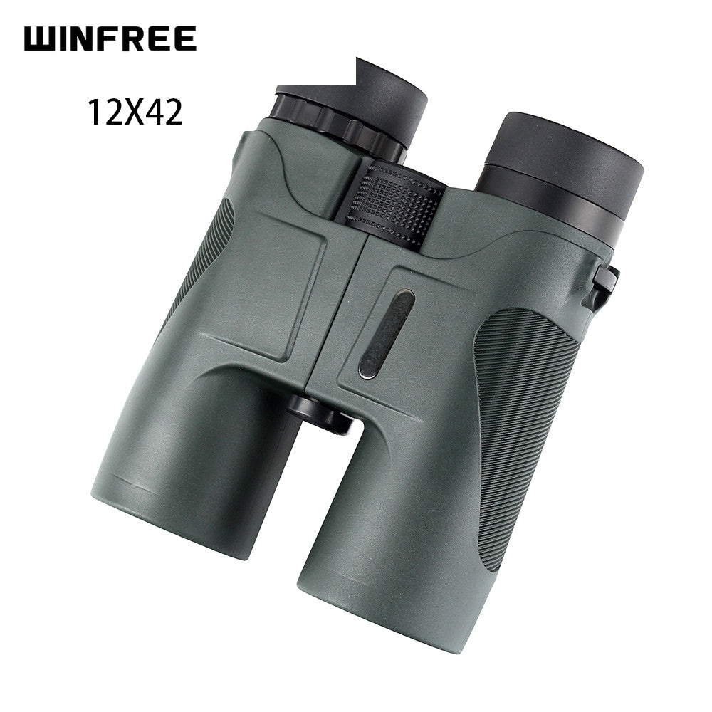 WINFREE 12X42 Binoculars Waterproof Fogproof Telescope Powerful Bright Optics Scope Camping Hiking Binocular Dark Green