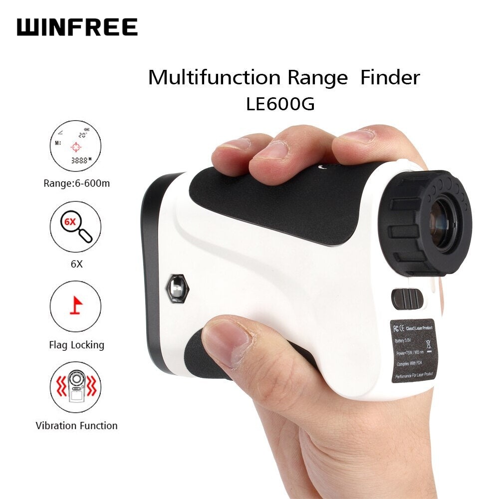 WINFREE 6X Rangefinders 600M Monocular Multifunction LRF Range Finder Distance Meter Echo Sounder