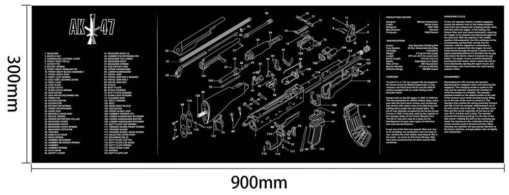WINFREE Mouse pad Armorers Bench Mat Cleaning AK47 Mat With Parts Diagram & Instructions Mouse Pad - Image 3
