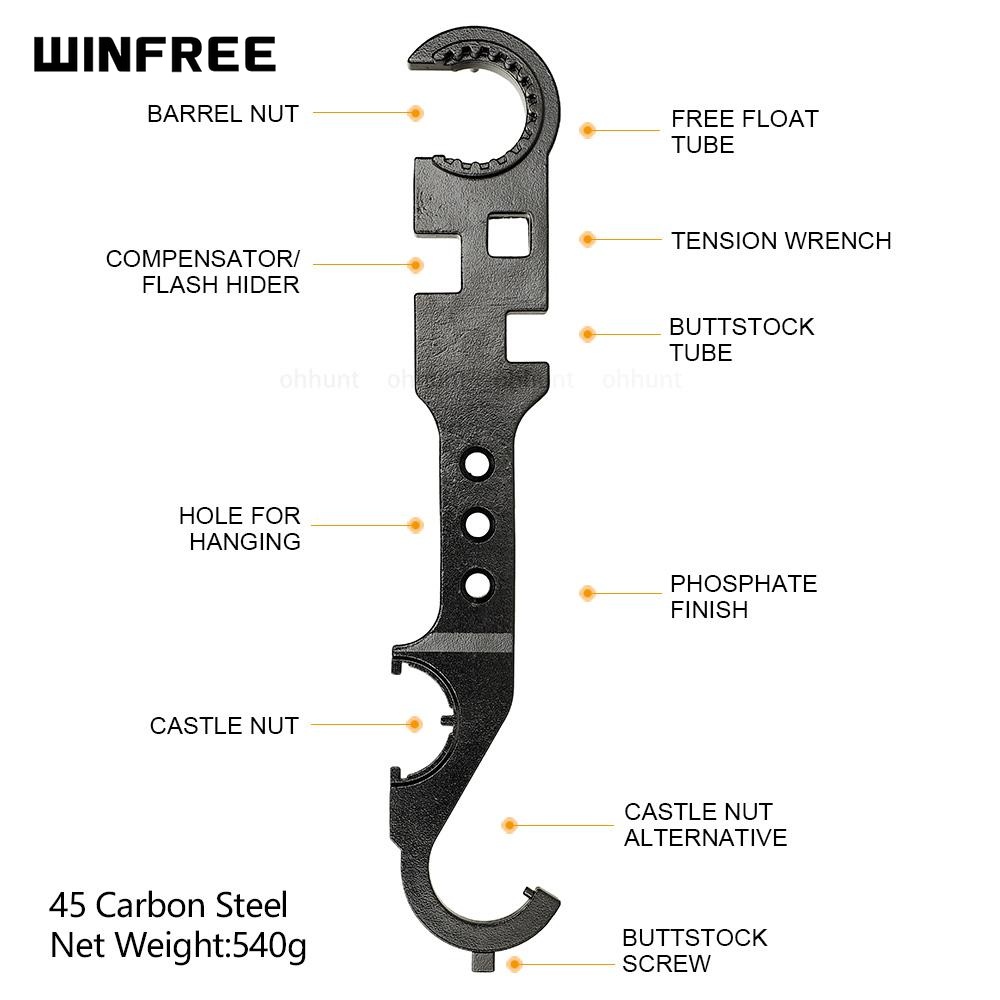 WINFREE AR-15 Barrel Nut Wrench Armorer’s Wrench