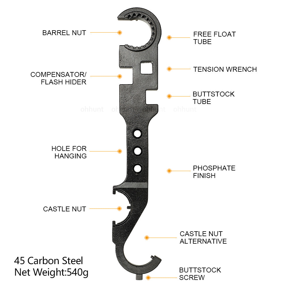WINFREE AR15 Armorer's Barrel Nut Castle Nut Wrench for M4 M16 Multi-Fuction Tool - Image 4