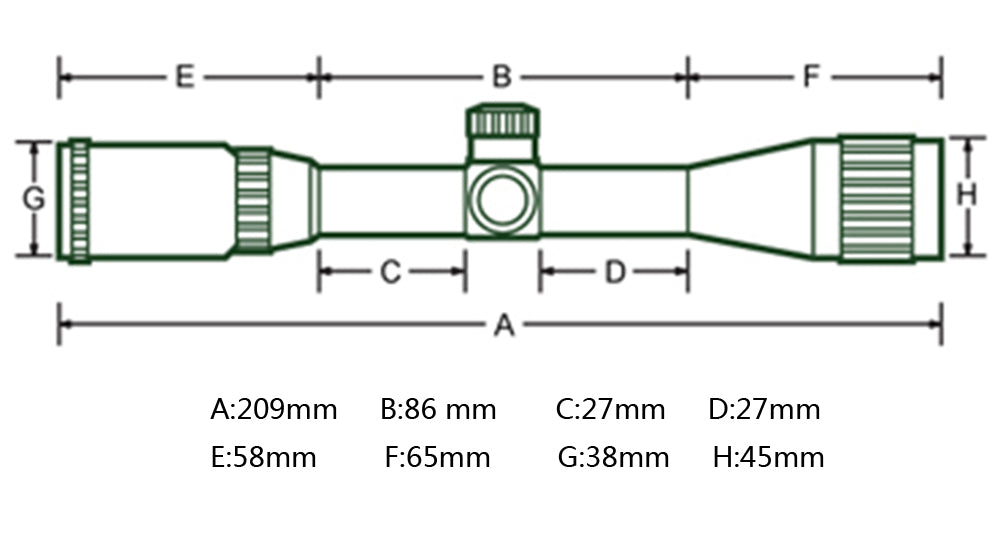 WINFREE 3-9X32 AOCE Compact Rifle Scope 1/2 Half Mil Dot Illuminated RG Turrets Locking with Sunshade - Image 17