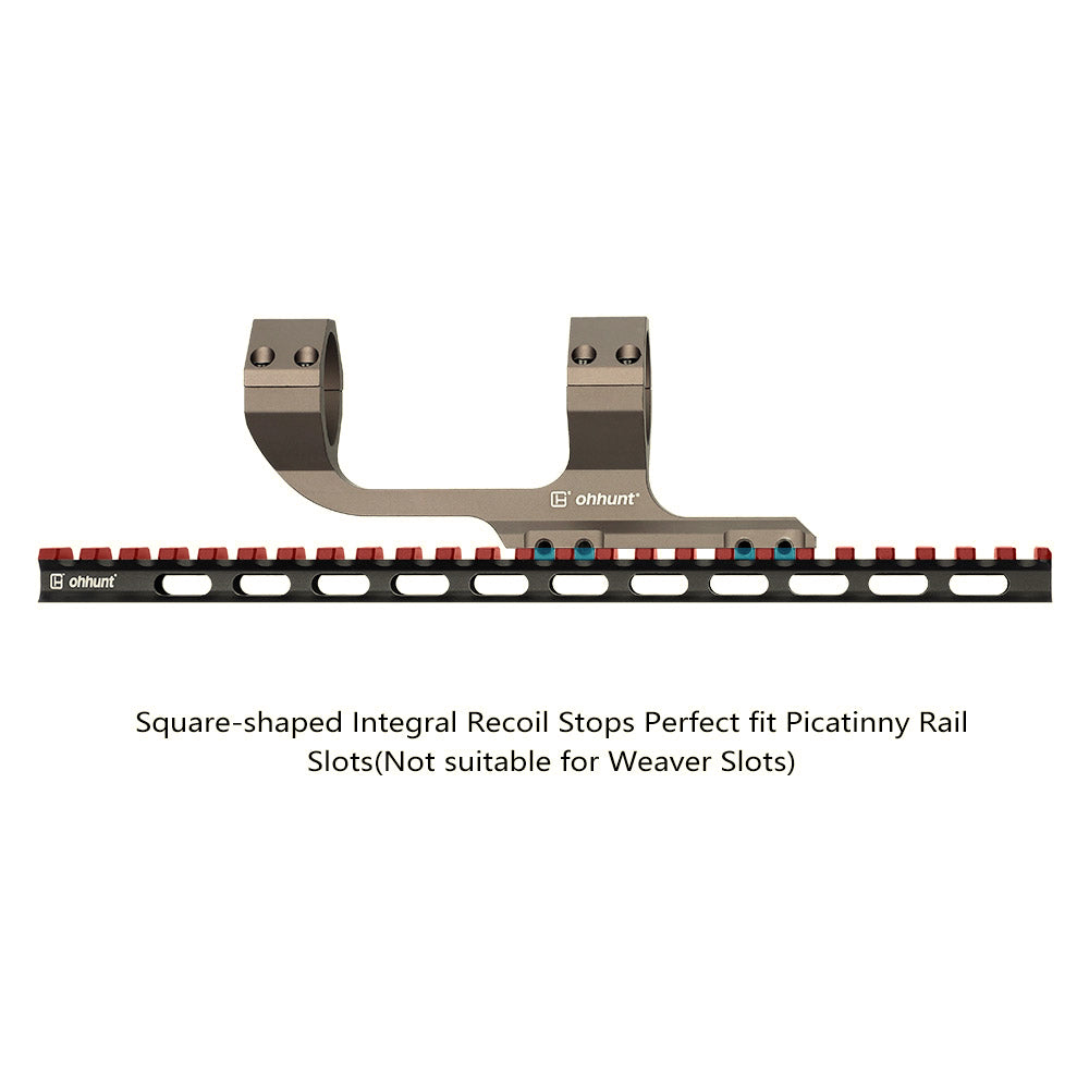WINFREE High Profile 30mm Picatinny Cantilever Mounts with Reducer - Tan Color - Image 2