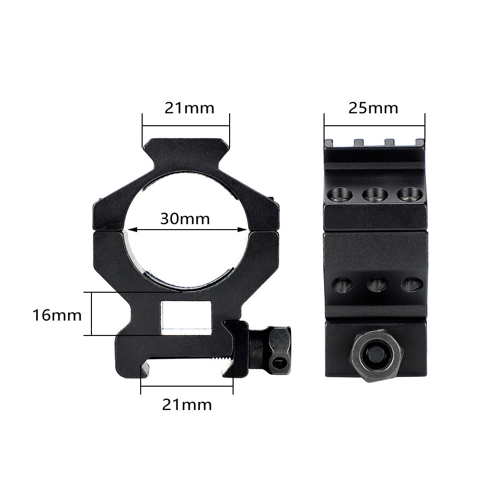 WINFREE 2PCs 30mm Scope Rings With Top Rail Med Profile Fits Picatinny Tactical Accessories - Image 3