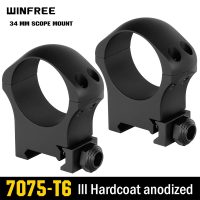 WINFREE Pro 7075 Aluminum 34mm Scope Rings for Picatinny Rail - High Profile