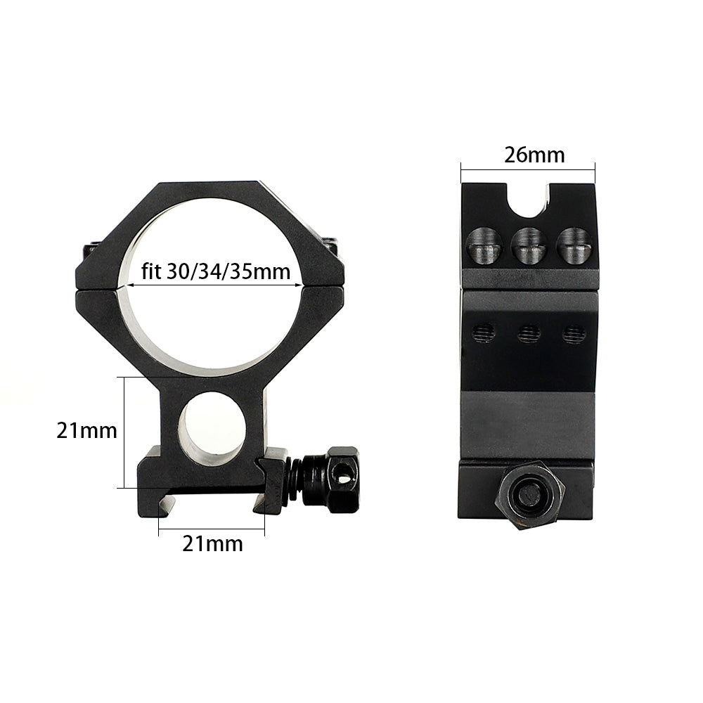 WINFREE 35mm Picatinny Scope Rings with Gasket for 30mm 34mm Dia - High Profile - Image 3