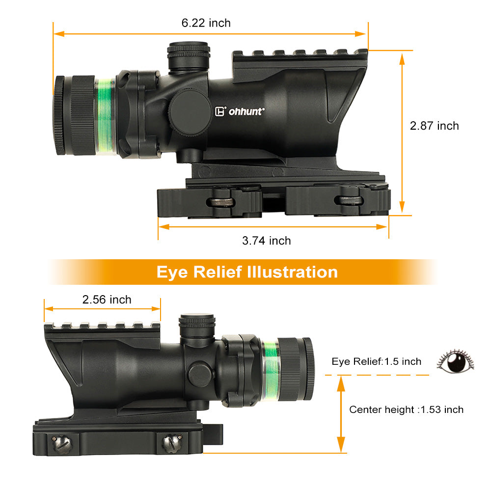 WINFREE 4X32 Prism Scope With Red Optic Fiber - Image 3