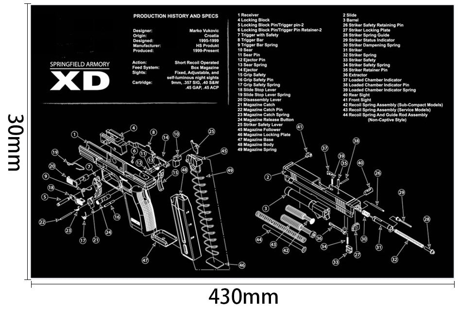 WINFREE Armorers Bench Mat Cleaning Mat with Gun Split Picture Parts Diagram & Instructions for AR-15 AK47 - Image 11