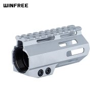 WINFREE Unbranded AR-15 Raw 4 inch M-lok Handguard Free Float, Silver Color