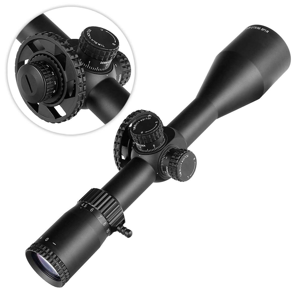 WINFREE 4.5-27X56 SFIR Rifle Scope with Sunshade - Wire Reticle - Image 11