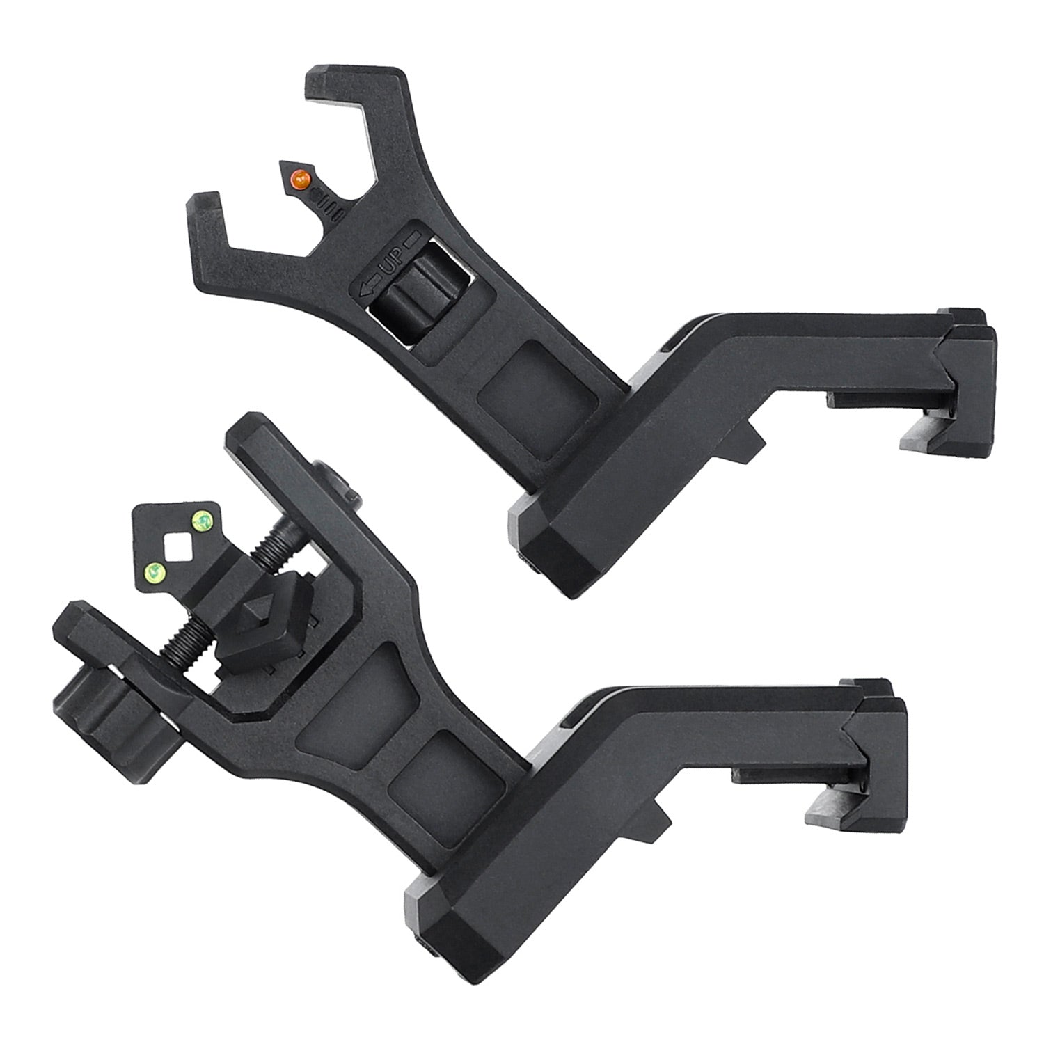 WINFREE 45 Degree Offset Flip Up Front and Backup Rear Sights with Green Red Fiber Optic Dot - Image 12