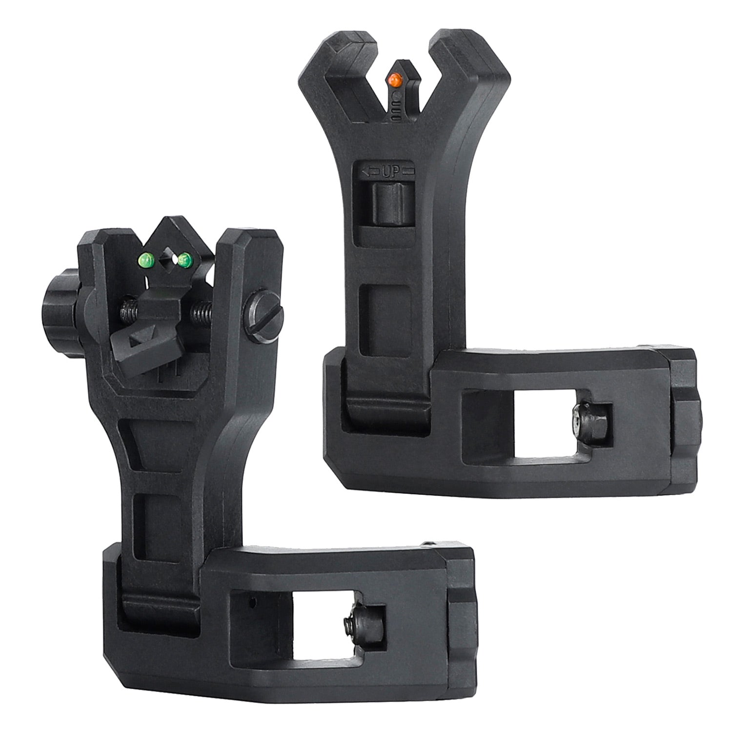 WINFREE 45 Degree Offset Flip Up Front and Backup Rear Sights with Green Red Fiber Optic Dot - Image 13