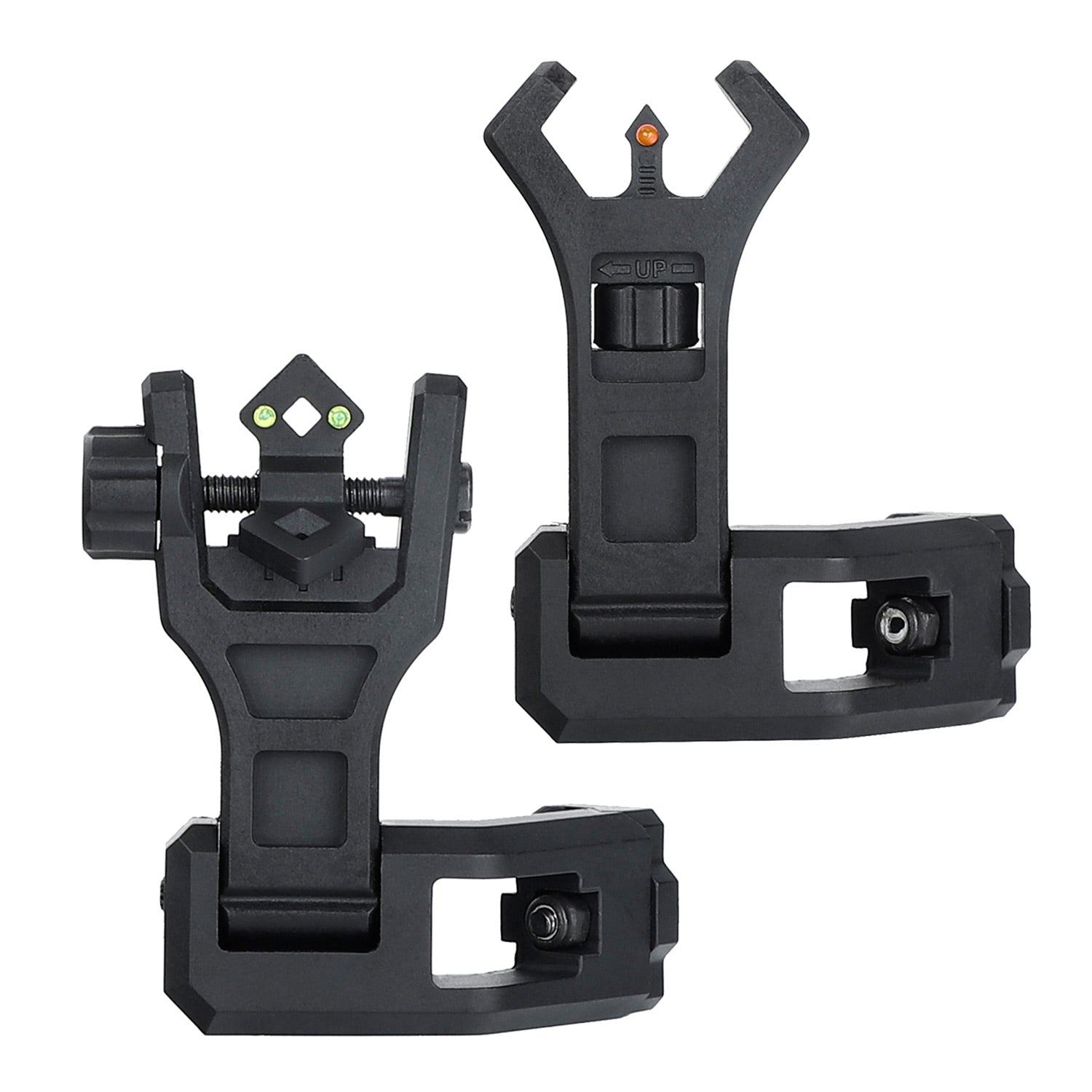 WINFREE 45 Degree Offset Flip Up Front and Backup Rear Sights with Green Red Fiber Optic Dot - Image 10
