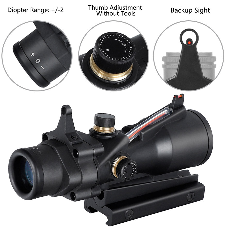 WINFREE 4X32 Prism Scope With Red Optic Fiber - Image 7