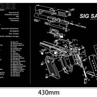 WINFREE Armorers Bench Mat Cleaning Mat Mouse Pad With P220 Parts Diagram & Instructions