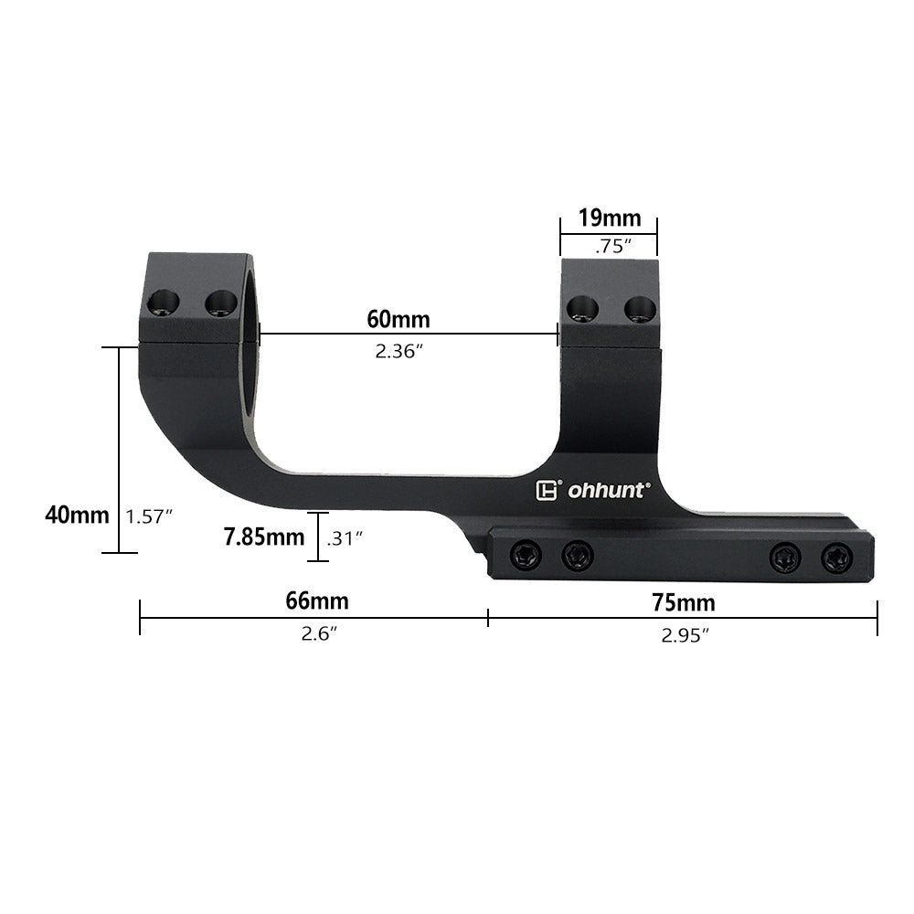 WINFREE Picatinny Cantilever 30mm Scope Mount with Square Integral Recoil Stops - Image 4