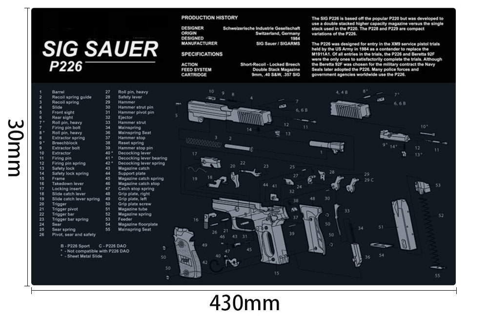 WINFREE Armorers Bench Mat Cleaning Mat with Gun Split Picture Parts Diagram & Instructions for AR-15 AK47 - Image 13